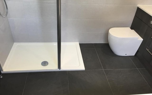 07 - K & L Heating & Bathroom Projects - WC Unit with Back-to-wall Pan and a Wetroom Shower Tray and Shower Panel